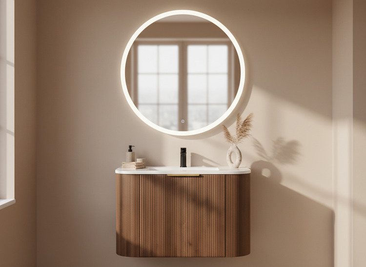 VITO ARDEN Fluted Curved Vanity With Inner Drawer 600-900mm