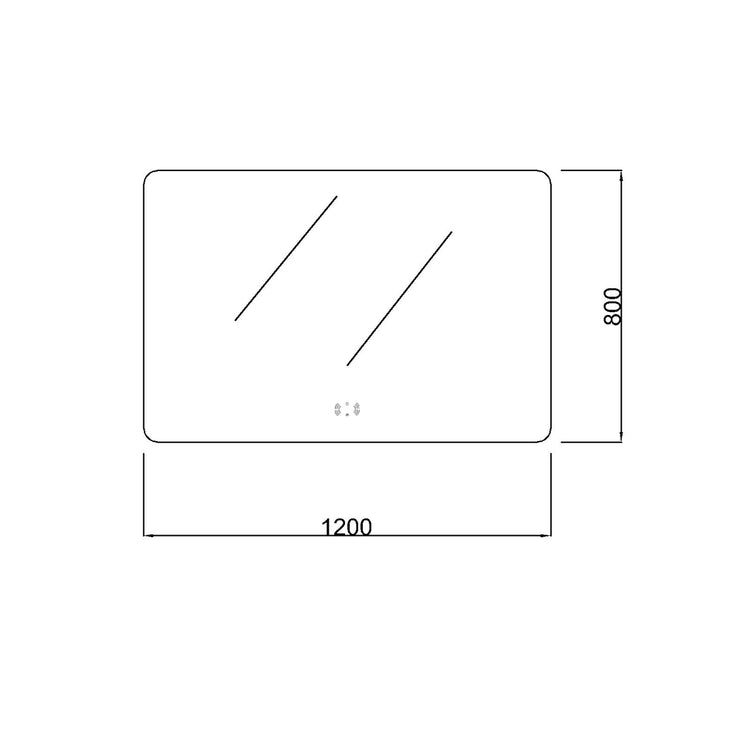 Ovian LED Back lit Mirror Pencil Edge Smart touch free controls 750/900/1200 OSPBM7560/9075/1280