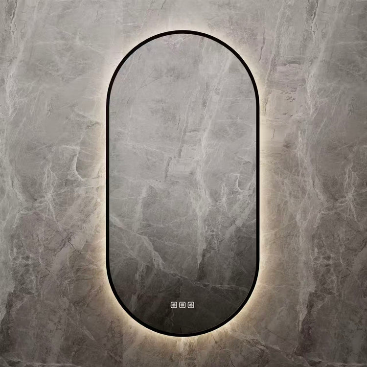 Framed/Frameless Mirror RUNWAY Shape Backlit Bluetooth 500*900mm LBOV5090/LBOV5090-MB/BB