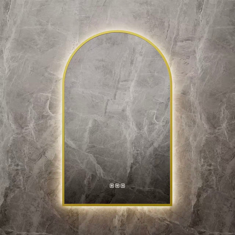 Framed Mirror Arch Shape Backlit Bluetooth 500*750mm LBAR5075-MB/LBAR5075-BB