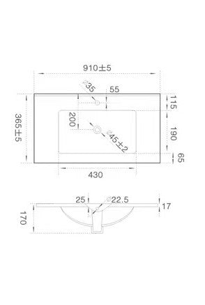 VITO Ceramic Top 610-910mm PC6036/7536/9036
