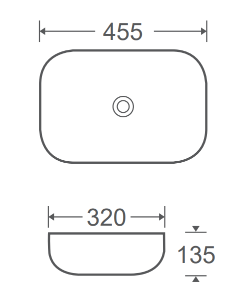 VITO NILAH Rectangular Premium Ceramic Above-Counter Basin 455*320*165mm NV03/NV06