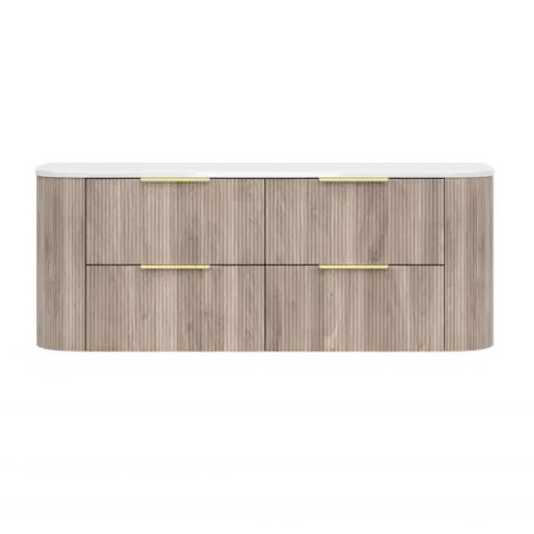 VITO ARTIS Fluted Curved Vanity with soft closing drawers 1200-1550mm(VART1200W-VRT1550W)