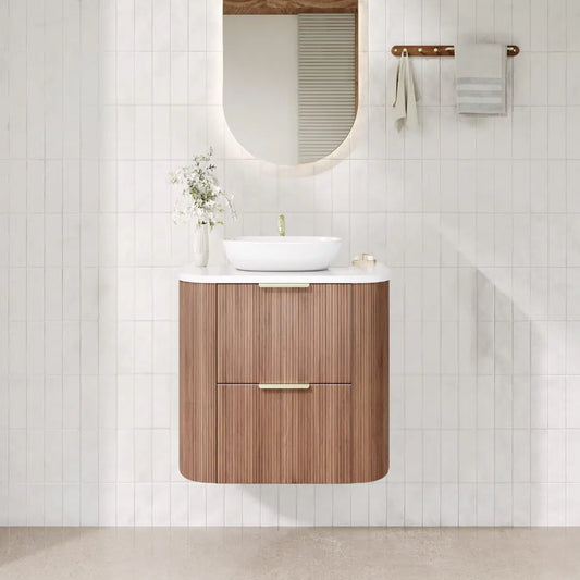 VITO ARTIS Fluted Curved Vanity with soft closing drawers 600-900mm