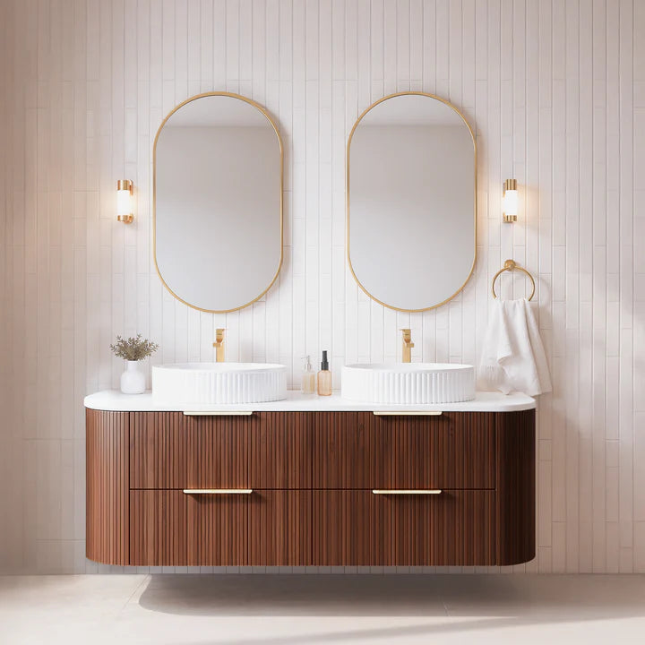 VITO ARTIS Fluted Curved Vanity with soft closing drawers 1200-1550mm(VART1200W-VRT1550W)