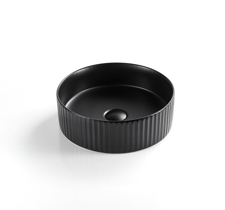 VITO Geneva Fluted Round Premium Ceramic Above-Counter Basin 360*360*115mm GNV3636