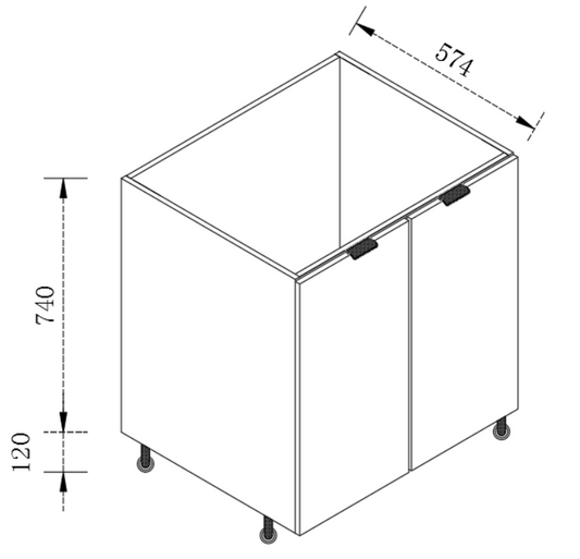 Kitchen Floor Cabinet 2 Door Cupboard 550-1000mm BF-550/600/650/700/750/800/850/900/1000-BOX