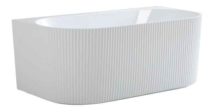 Bali Fluted Freestanding Back to Wall Bathtub 1500/1700 BBAT1500GW-MW-MB/BBAT1700GW-MW-MB