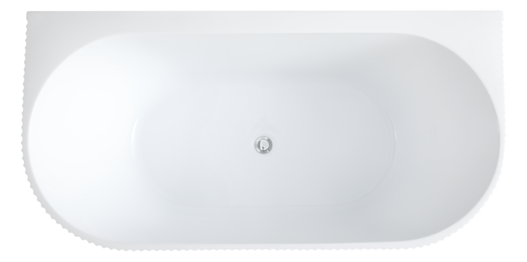 Bali Fluted Freestanding Back to Wall Bathtub 1500/1700 BBAT1500GW-MW-MB/BBAT1700GW-MW-MB