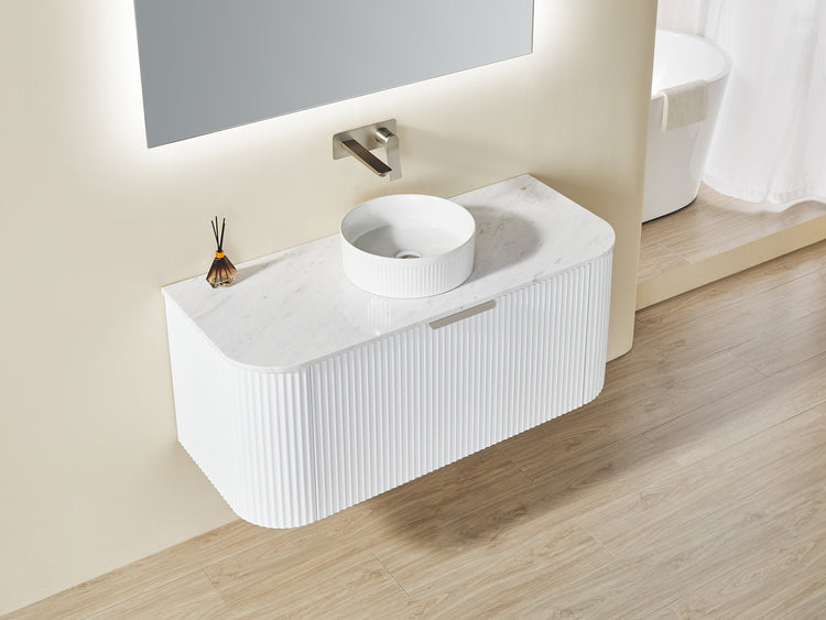 VITO AVANTTI Fluted Curved Vanity With Soft Closing Drawers 1200-1800mm (AVT1200W-AVT1800W)