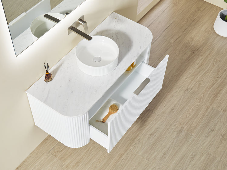 VITO AVANTTI Fluted Curved Vanity With Soft Closing Drawers 1200-1800mm (AVT1200W-AVT1800W)