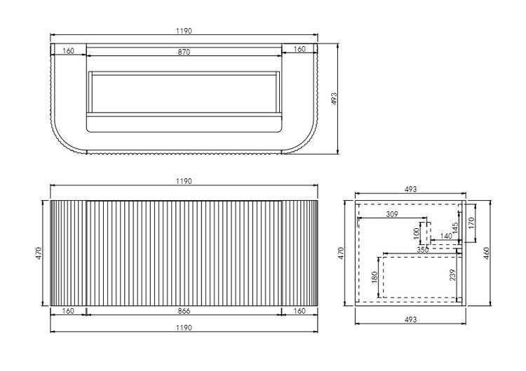 VITO AVANTTI Fluted Curved Vanity With Soft Closing Drawers 1200-1800mm (AVT1200W-AVT1800W)