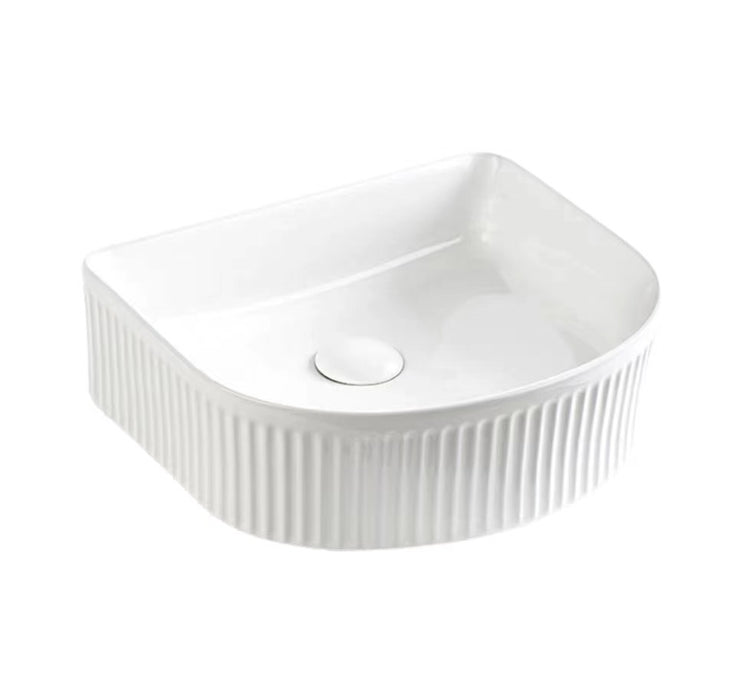 VITO Athena Fluted Arch Premium Ceramic Above-Counter Basin 400*360*130mm ATH4036AR-GW/MW/MB