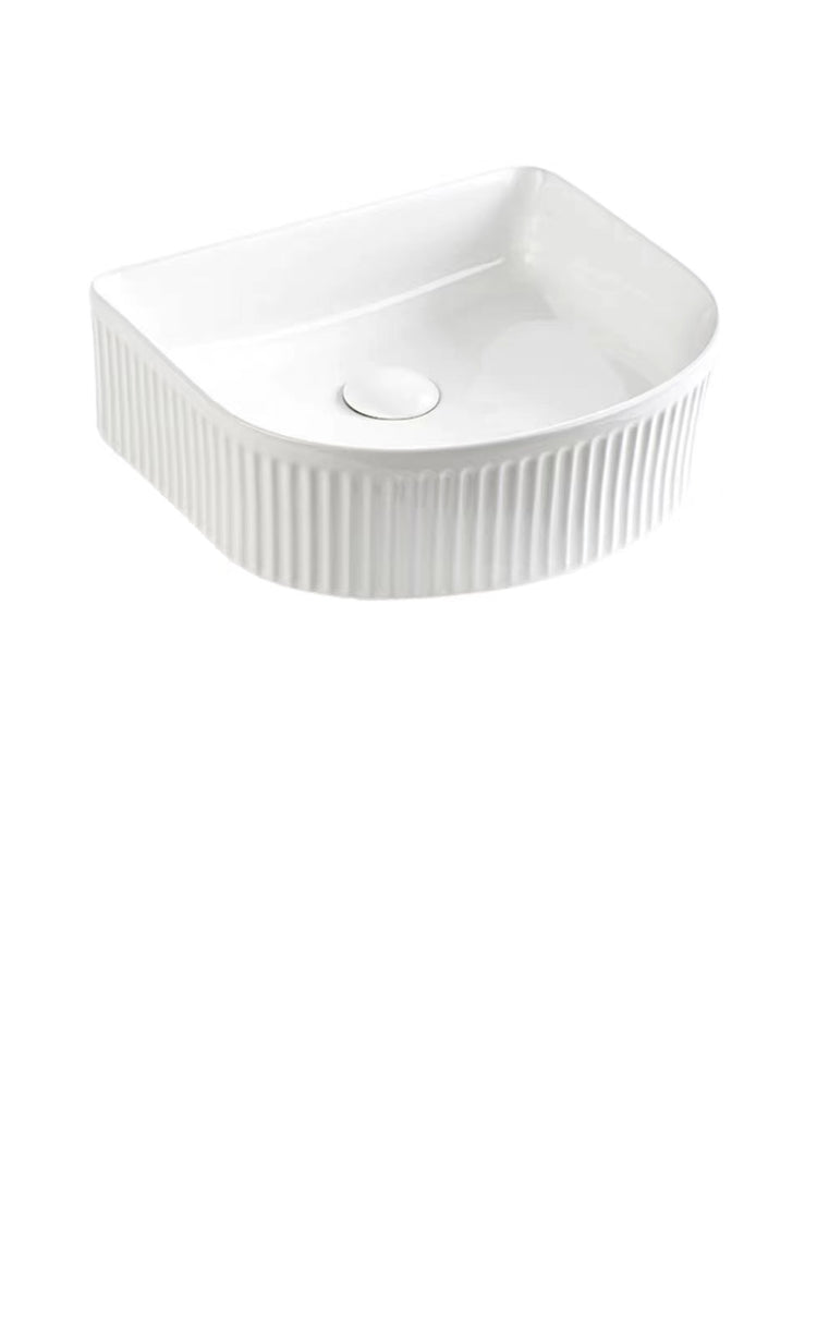 VITO Athena Fluted Arch Premium Ceramic Above-Counter Basin 400*360*130mm ATH4036AR-GW/MW/MB