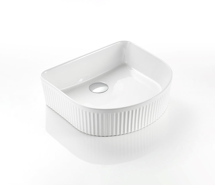 VITO Geneva Fluted Arch Premium Ceramic Above-Counter Basin 415*365*120mm GNV4135AR
