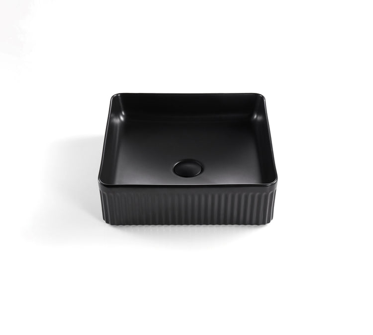 VITO Athena Fluted Square Premium Ceramic Above-Counter Basin 415*415*120mm ATH415SQ