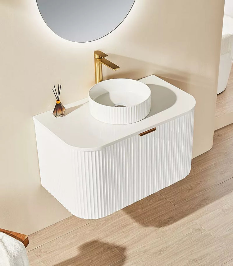 VITO AVANTTI Fluted Curved Vanity With Soft Closing Drawers 600-900mm (AVT600W-AVT900W)