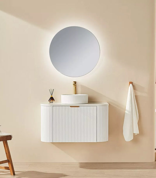 VITO AVANTTI Fluted Curved Vanity With Soft Closing Drawers 600-900mm (AVT600W-AVT900W)