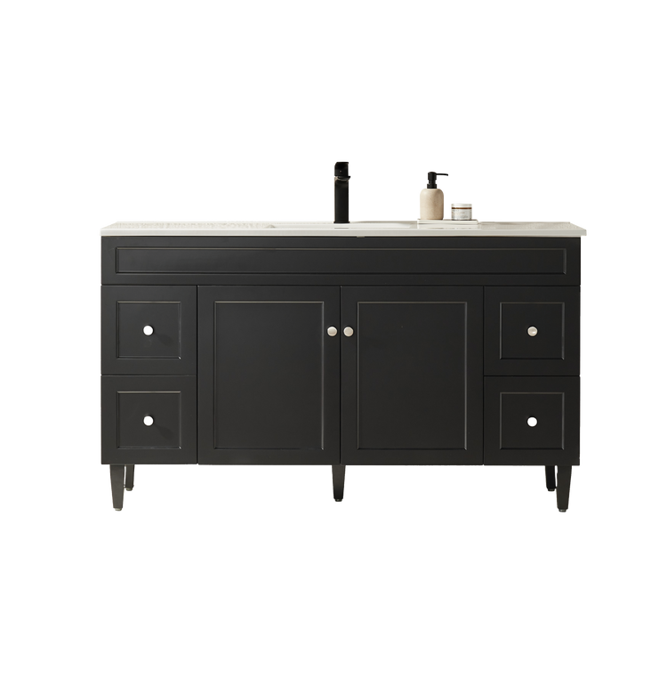 VITO Hamilton Floor PVC Cabinet Soft Closing Doors,Middle Drawers 1500mm HMT154DL-MW/MB