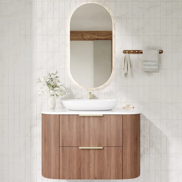 VITO ARTIS Fluted Curved Vanity with soft closing drawers 600-900mm