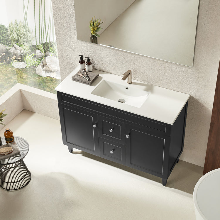 VITO Hamilton Floor PVC Cabinet Soft Closing Doors,Middle Drawers 1200mm HMT124DL-MW/MB