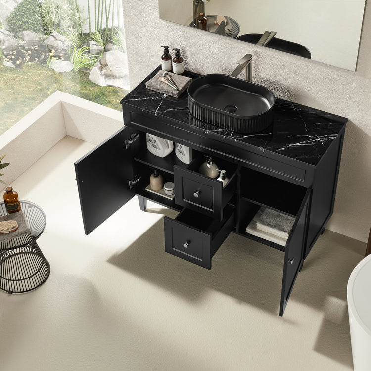 VITO Hamilton Floor PVC Cabinet Soft Closing Doors,Middle Drawers 1200mm HMT124DL-MW/MB