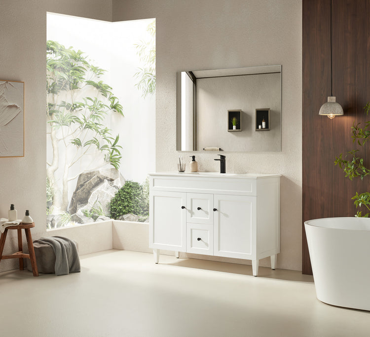 VITO Hamilton Floor PVC Cabinet Soft Closing Doors,Middle Drawers 1200mm HMT124DL-MW/MB