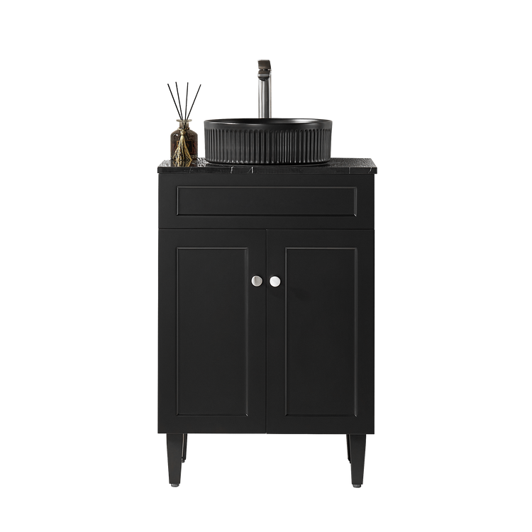 VITO Hamilton Floor PVC Cabinet Soft Closing Doors, solid wood legs 590x455x860mm