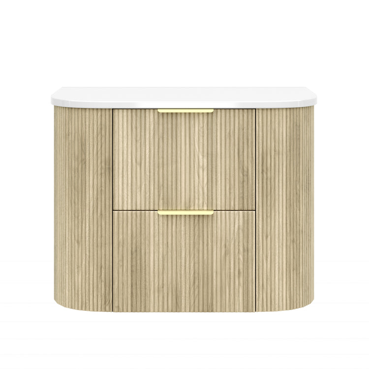 VITO ARTIS Fluted Curved Vanity with soft closing drawers 600-900mm