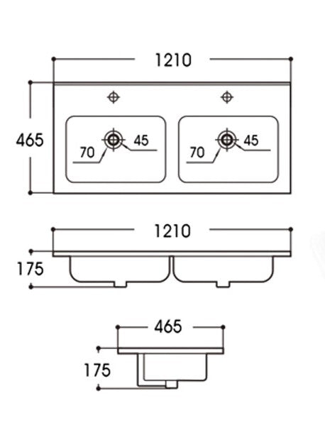 VITO D Angle Ceramic Top 610-1210mm D600B/750B/900B/120B/120BB