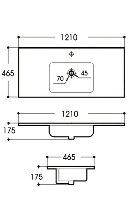 VITO D Angle Ceramic Top 610-1210mm D600B/750B/900B/120B/120BB