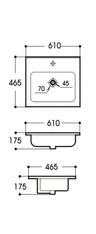 VITO D Angle Ceramic Top 610-1210mm D600B/750B/900B/120B/120BB