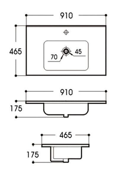 VITO D Angle Ceramic Top 610-1210mm D600B/750B/900B/120B/120BB