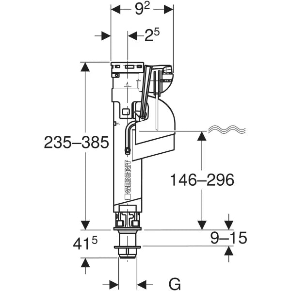 Toilet Inlet Valve Cistern Geberit Bottom Inlet Valve VGB003