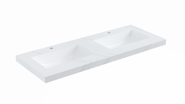 VITO DeLume SINTERED top seamless jointed with double ceramic basin 1200/1500mm NDU124D/154D-TH/NTH