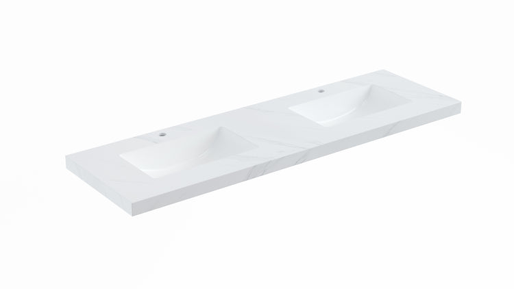 VITO DeLume SINTERED top seamless jointed with double ceramic basin 1200/1500mm NDU124D/154D-TH/NTH