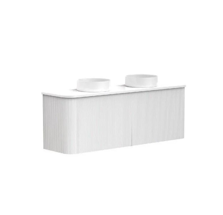 VITO NOOSA Fluted Curved  Vaity with Side Drawers  1200-1800mm