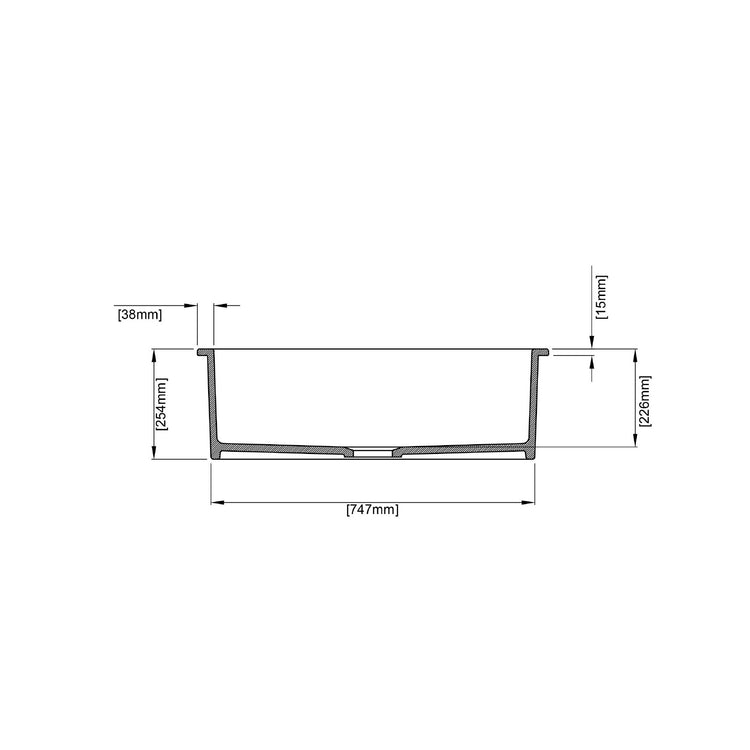 Camden Fireclay Square insert/undermound sinks 810*480*255mm (FCND810GW/MB)