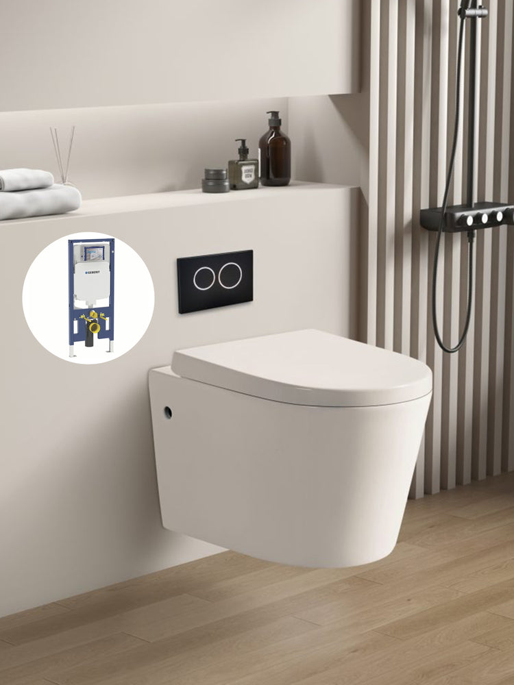 Avery Geberit inwall wall hung toilet suite (Geberit Sigma 8- F/Kappa- F+KDK302-B)