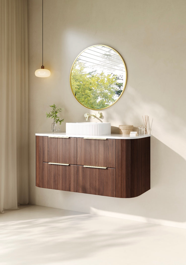 Vito Artis-D Wall-Hung PVC Curved Vanity with Soft-Close Drawers 600/750/900/1200/1500
