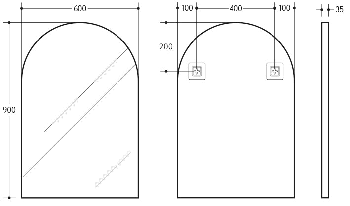 Aura Aluminum Framed Mirror 5mm Copper Free with Safety Film 600*900 VARFM6090-MB/BG/GN/GM