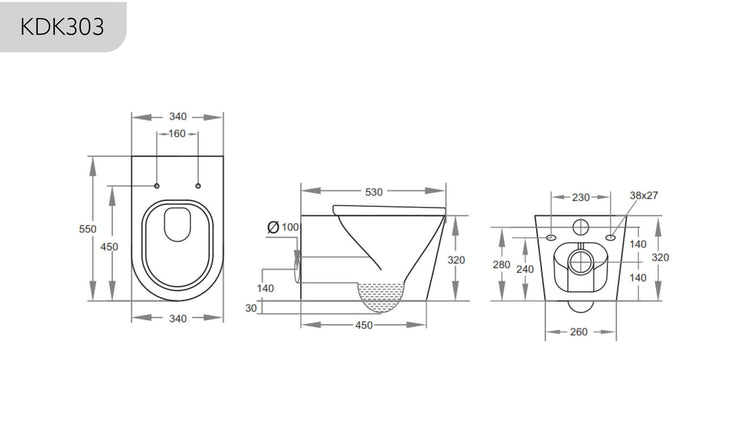 Qubist Geberit In Wall Wall Hung  Toilet Suite (Geberit Sigma 8- F+KDK303)