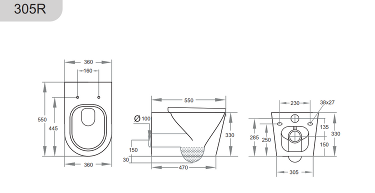 Veda Geberita In Wall Toilet Suite (Geberit Sigma 8- F+KDK305R)