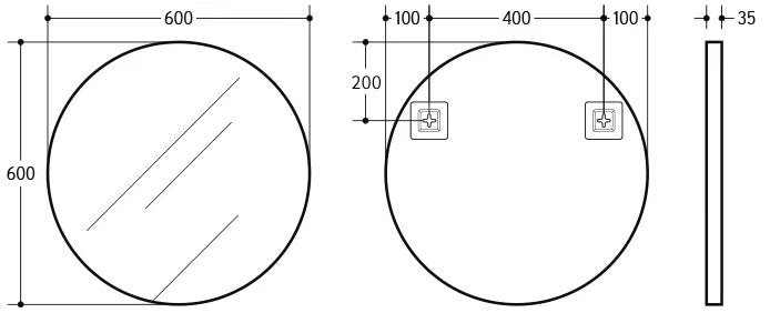 Vetra Aluminum Framed Mirror 5mm Copper Free with Safety Film 600/700/800 VRFM600/700/800-MB/BG/BN/GM