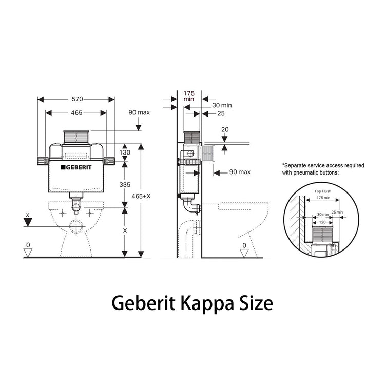 Qbist Geberit Inwall Floor Toilet Suite (Sigma8/Kappa + KDK103)