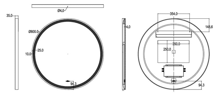 Lirra Iron Framed LED Mirror – Front & Backlit Smart touch free controls 600/800/900 LRFM600/LRFM800/LRFM900