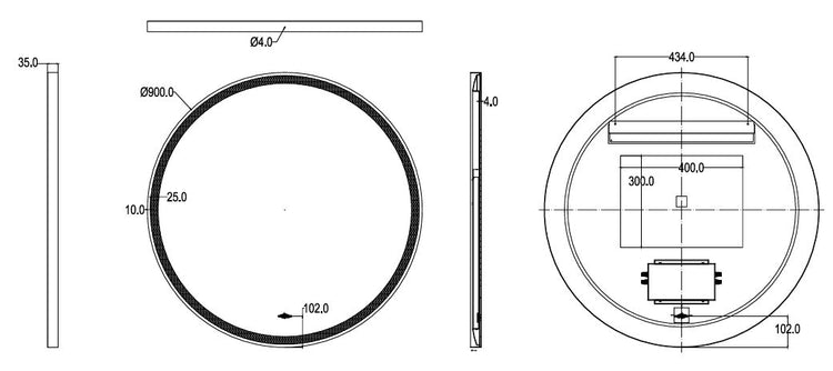 Lirra Iron Framed LED Mirror – Front & Backlit Smart touch free controls 600/800/900 LRFM600/LRFM800/LRFM900