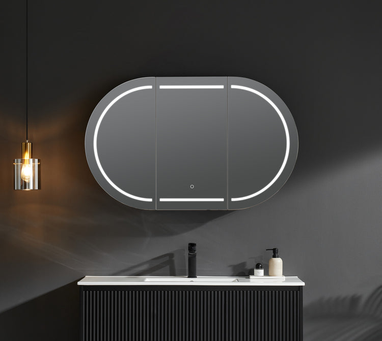 Lumero LED PVC Mirror Shaving Cabinet 1200/1500 LOSV1275MW-LED/LOSV1275MB-LED