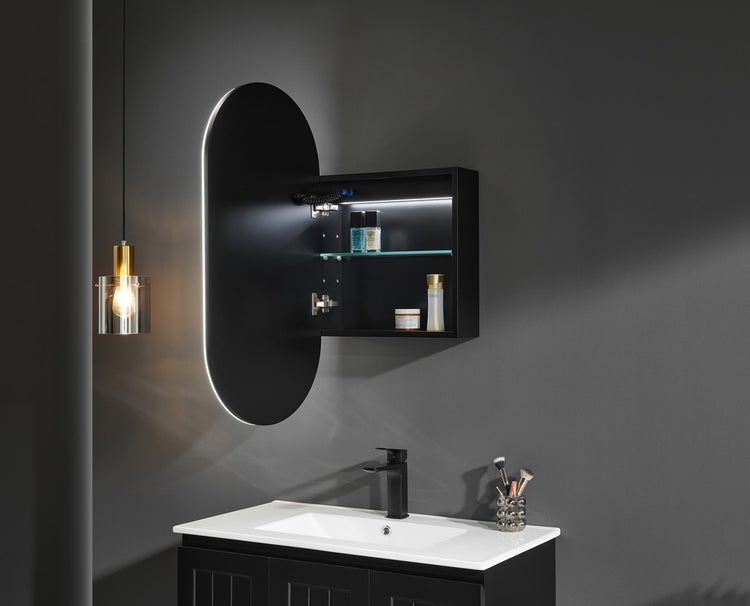 Lumero LED PVC Mirror Shaving Cabinet 450x900x155mm LOSV4590MW-LED/LOSV4590MB-LED