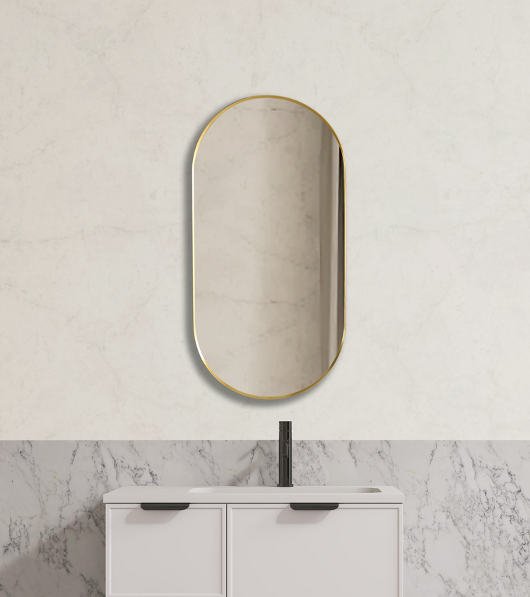 Vetra Aluminum Framed Mirror 5mm Copper Free with Safety Film 450*900/600*1000mm VOFM4590/VOFM60100-MB/BN/GM